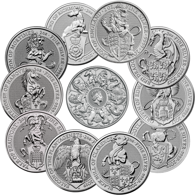 2016 2021 Great Britain 5 Queen S Beasts Complete 2 Oz Fine Silver 11