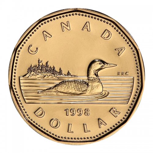 1998 Canadian $1 Common Loon Dollar Proof-like (PL) Coin