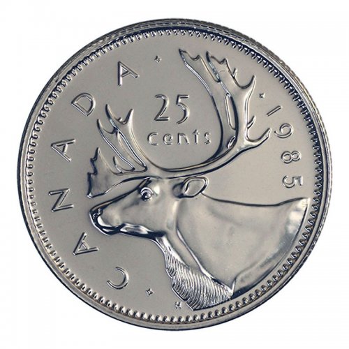 1985-canadian-25-cent-caribou-quarter-coin-brilliant-uncirculated