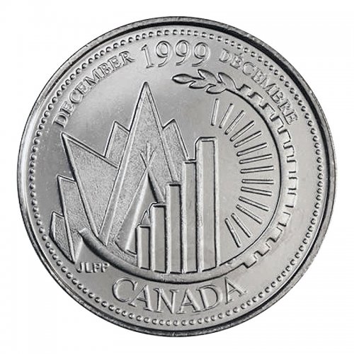 1999 Canadian 25-Cent December: This is Canada Millennium Quarter Coin ...