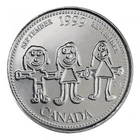 1999 Canadian 25-Cent February: Etched In Stone Millennium Quarter