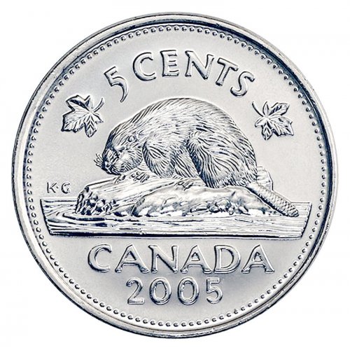 2005-P Canadian 5-Cent Beaver Nickel Coin (Brilliant Uncirculated)