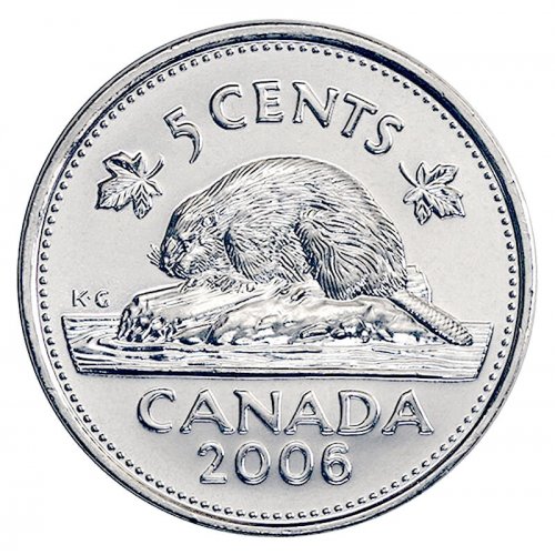 2006-p Canadian 5-cent Beaver Nickel Coin (brilliant Uncirculated)