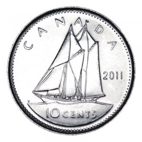 2021 Canadian 10-Cent Bluenose Schooner Dime Coin (Brilliant Uncirculated)