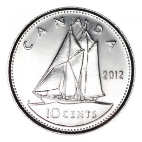 2021 Canadian 10-Cent Bluenose Schooner Dime Coin (Brilliant Uncirculated)