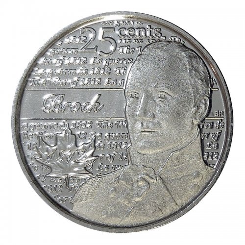 2012 Canadian 25 Cent Heroes of 1812 Sir Isaac Brock Non coloured