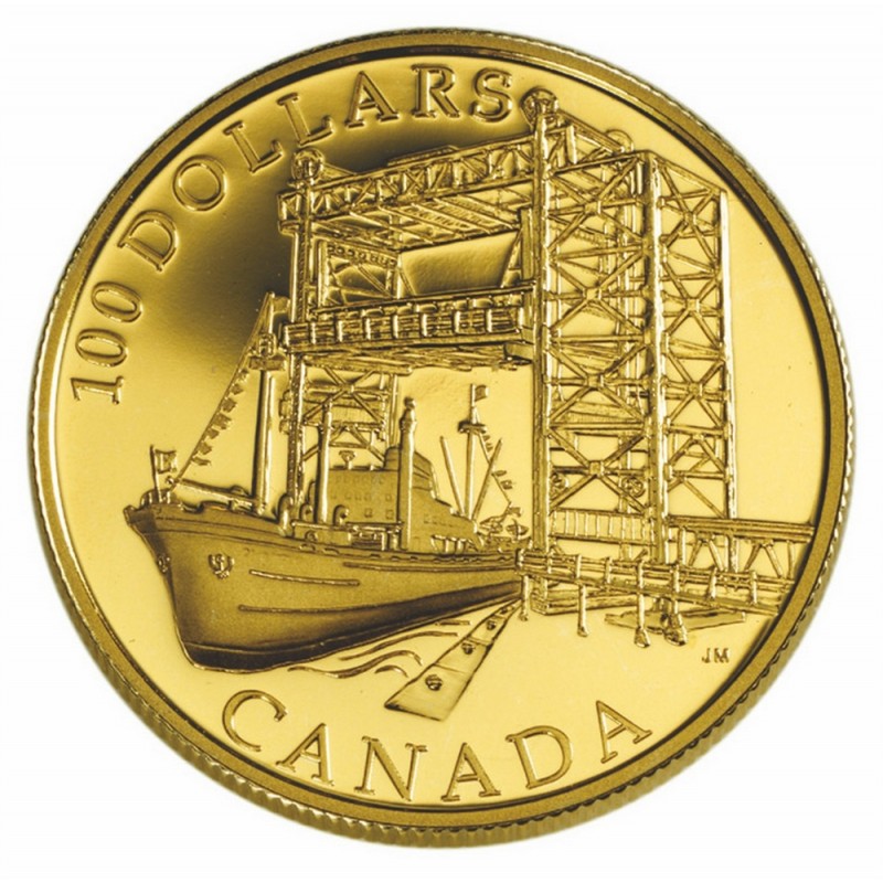 composition gold karat of 14 St. 14 Gold the karat Lawrence Coin Commencement of  50th $100 2004  of the Canada Anniversary