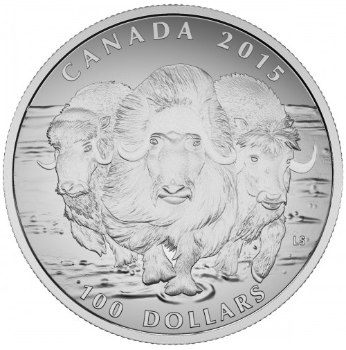 2015 Fine Silver 100 Dollar Coin - Musk Ox