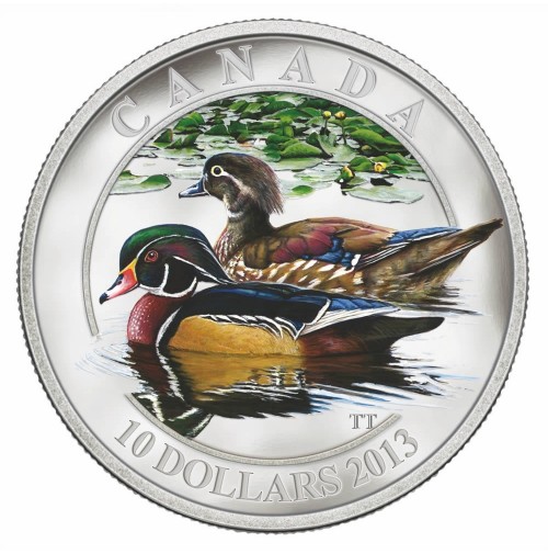 2013 Fine Silver 10 Dollar Coin - Ducks of Canada: Wood Duck