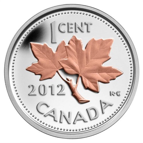 2012 Canadian 1-Cent Farewell to the Penny 1/2 oz Fine Silver & Pink ...