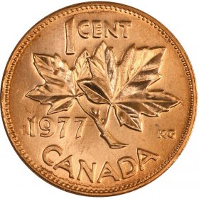 1971 Canadian 1-Cent Maple Leaf Twig Penny Coin (Brilliant Uncirculated)