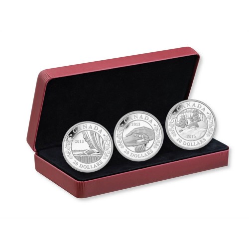 2013 Canadian $20 Birth of the Royal Infant - 1 oz Fine Silver 3-Coin Set