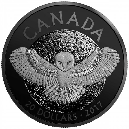 2017 Canadian $20 Nocturnal by Nature: The Barn Owl - 1 oz Fine Silver Coin