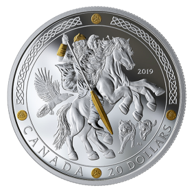2019 Canadian $20 Norse Gods: Thor - 1 oz Fine Silver & Gold