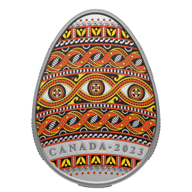 2024 Canadian $20 Contemporary Ukrainian Pysanka - 1 oz Fine Silver  Egg-Shaped Coloured Coin