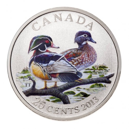 2013 Canadian 25-Cent Ducks of Canada: Wood Duck Coloured Coin