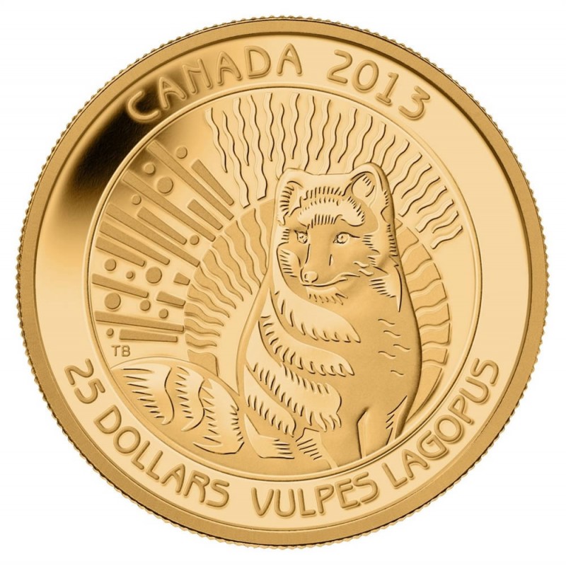 2013 Canada Pure Gold $25 Coin - Arctic Fox