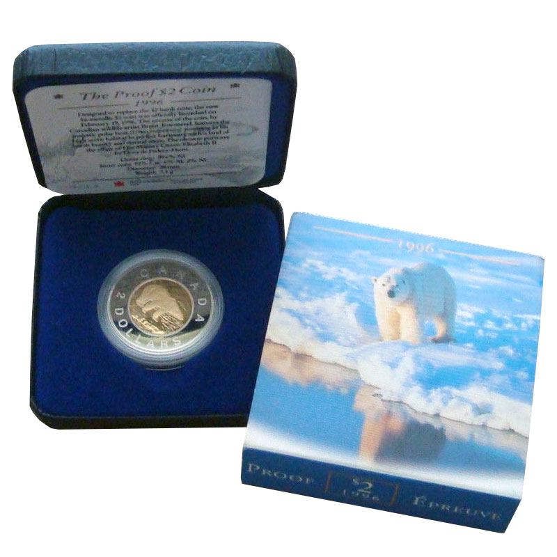 1996 Canadian 2 Polar Bear Toonie Proof Coin