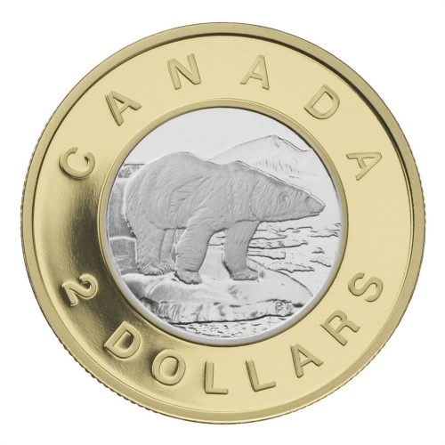 2006 (1996-) Canadian $2 Polar Bear 10th Anniversary Two-Dollar Toonie ...