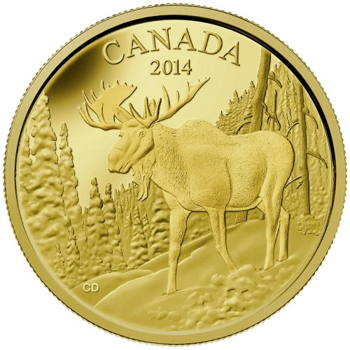 2014 Canadian $350 The Majestic Moose 99.999% Pure Gold Coin