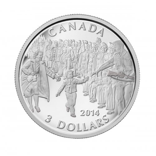 2014 Canadian $3 Wait for Me, Daddy - 1/4 oz Fine Silver Coin