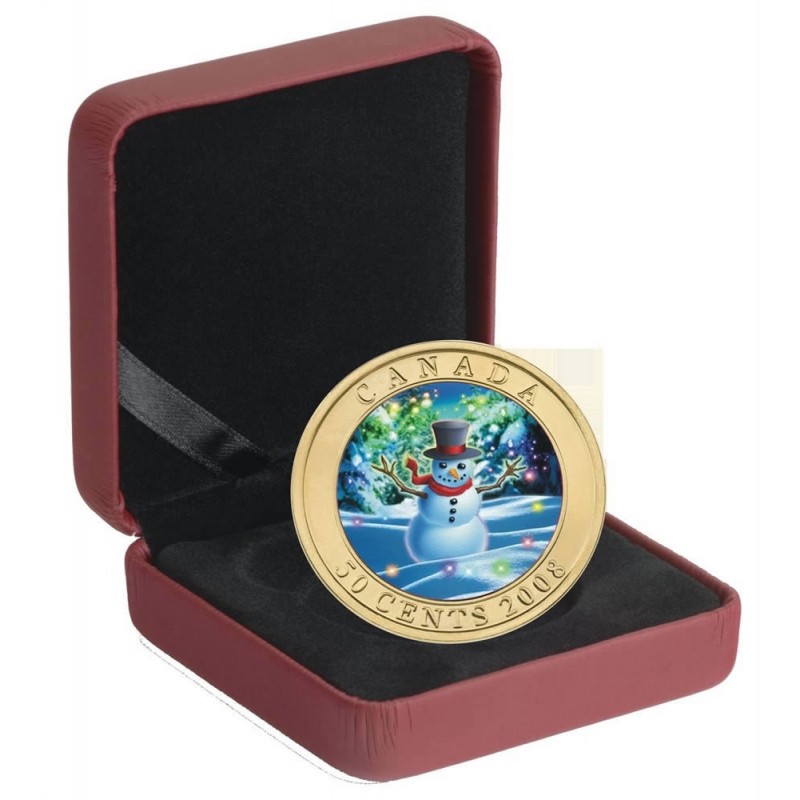 2008 Canadian 50-Cent Holiday Snowman Lenticular Coin- no outside box