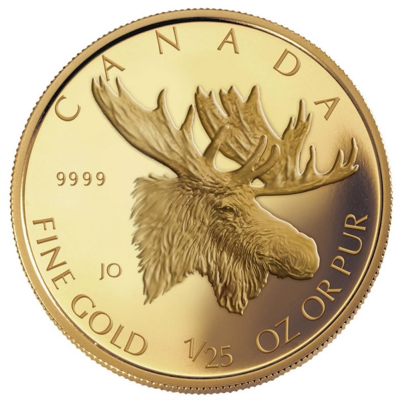 2004 Canadian 50-Cent Moose 1/25 oz Pure Gold Coin