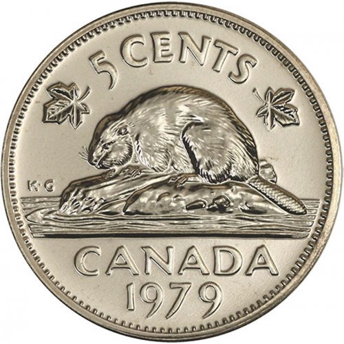 1979 Canadian 5-Cent Beaver Nickel Coin (Brilliant Uncirculated)