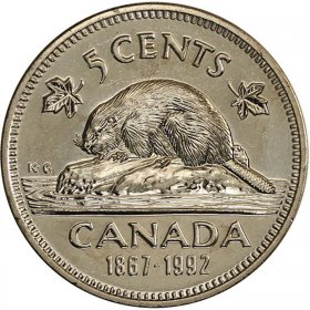 2000-P Canadian 5-Cent Beaver Nickel Coin (Brilliant Uncirculated)