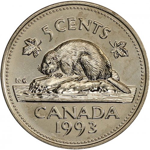 1993 Canadian 5-Cent Beaver (Brilliant Uncirculated)