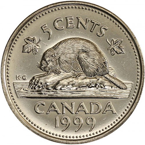 1999 Canadian 5-Cent Beaver (Brilliant Uncirculated)