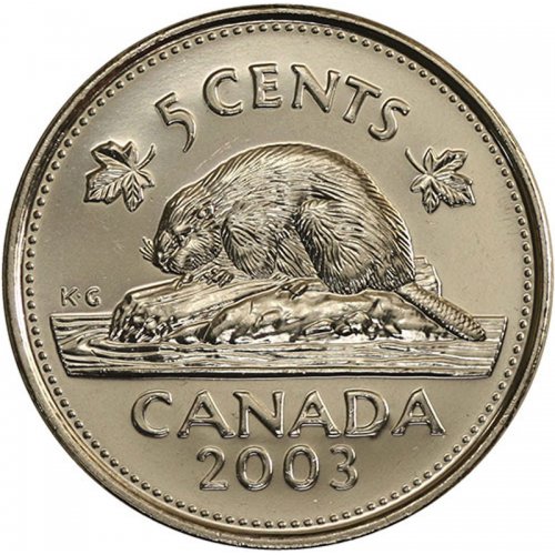 2003-P Canadian 5-Cent Beaver/Old Effigy Nickel Coin (Brilliant ...