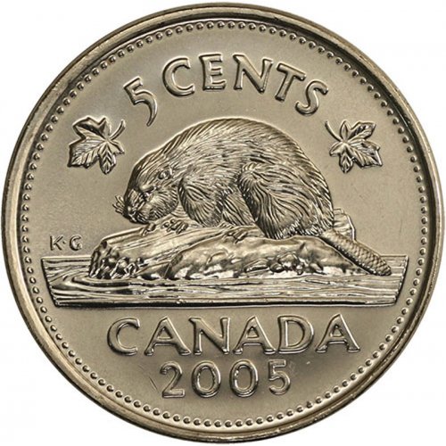 2005-P Canadian 5-Cent Beaver Nickel Coin (Brilliant Uncirculated)