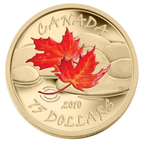 2010 Canada 14-karat Gold $75 Coin - Fall Maple Leaf