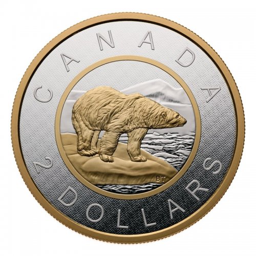 2015 Canadian $2 Big Coin Series: Polar Bear 5-ounce Fine Silver & Gold ...