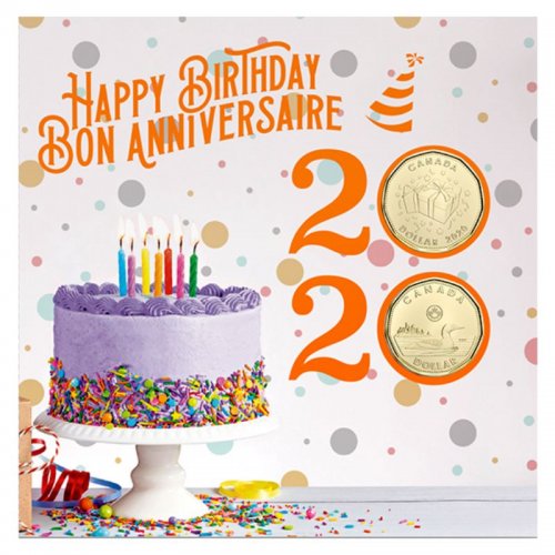 2020 Canadian Birthday Coin Gift Set ft $1 Specially Struck Loonie Dollar