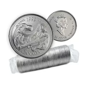 1999 Canadian 25-Cent October: A Tribute to First Nations Millennium Quarter Original Coin Roll 1999 Canadian 25-Cent October: A Tribute to First Nations Millennium Quarter Original Coin Roll