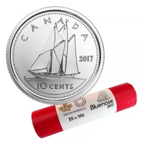 2017 Canadian 10-Cent Bluenose Schooner Dime Classic Special Wrap Coin Roll