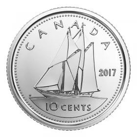 2017 Canadian 10-Cent Bluenose Schooner Dime Coin (Brilliant Uncirculated)