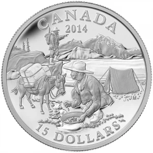 2014 Canadian $15 Exploring Canada: The Gold Rush - Fine Silver Coin 2014 Canadian $15 Exploring Canada: The Gold Rush - Fine Silver Coin