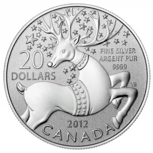 2012 Canadian $20 for $20 Magical Reindeer Fine Silver Coin - Coin in Capsule Only 2012 Canadian $20 for $20 Magical Reindeer Fine Silver Coin - Coin in Capsule Only