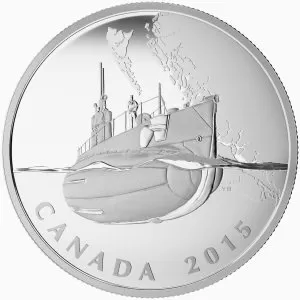 2015 Canadian $20 The Canadian Home Front: Canada's First Submarines During The First World War - 1 oz Fine Silver Coin 2015 Canadian $20 The Canadian Home Front: Canada's First Submarines During The First World War - 1 oz Fine Silver Coin