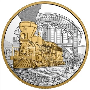 2017 Canadian $20 Locomotives Across Canada: 4-4-0 - 1 oz Fine Silver & Gold-plated Coin 2017 Canadian $20 Locomotives Across Canada: 4-4-0 - 1 oz Fine Silver & Gold-plated Coin