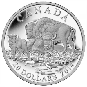 2014 Canadian $20 The Bison: A Family at Rest - 1 oz Fine Silver Coin 2014 Canadian $20 The Bison: A Family at Rest - 1 oz Fine Silver Coin
