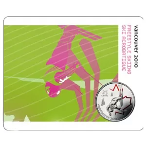 2008 Canada 25 Cent Vancouver 2010 Olympic Sports Card - Freestyle Skiing 2008 Canada 25 Cent Vancouver 2010 Olympic Sports Card - Freestyle Skiing