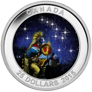 2015 Canadian $25 Star Charts: The Quest - Fine Silver Coin (Glow-in-the-Dark) 2015 Canadian $25 Star Charts: The Quest - Fine Silver Coin (Glow-in-the-Dark)