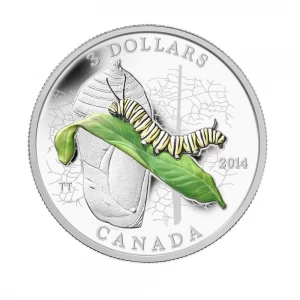 2014 Canadian $3 Animal Architects: Caterpillar and Chrysalis - 1/4 oz Fine Silver Coin (No Beauty Box) 2014 Canadian $3 Animal Architects: Caterpillar and Chrysalis - 1/4 oz Fine Silver Coin (No Beauty Box)