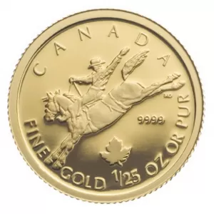 2006 Canadian 50-Cent Cowboy 1/25 oz Pure Gold Coin 2006 Canadian 50-Cent Cowboy 1/25 oz Pure Gold Coin