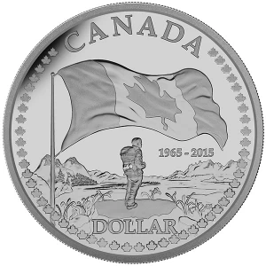 2015 Canadian $1 50th Anniversary of the Canadian Flag Proof Silver Dollar Coin 2015 Canadian $1 50th Anniversary of the Canadian Flag Proof Silver Dollar Coin