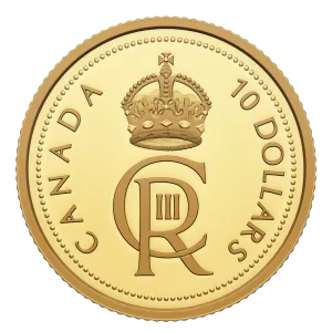 2023 Canadian $10 His Majesty King Charles III’s Royal Cypher - 1/20 oz Pure Gold Coin 2023 Canadian $10 His Majesty King Charles III’s Royal Cypher - 1/20 oz Pure Gold Coin